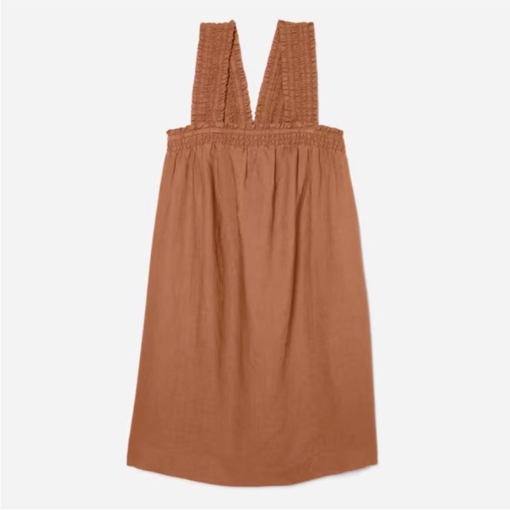 Everlane Brown Pleated Sundress Sleeveless Casual